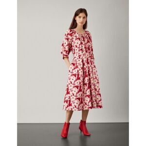 Joseph Cotton Shan floral midi dress size 40